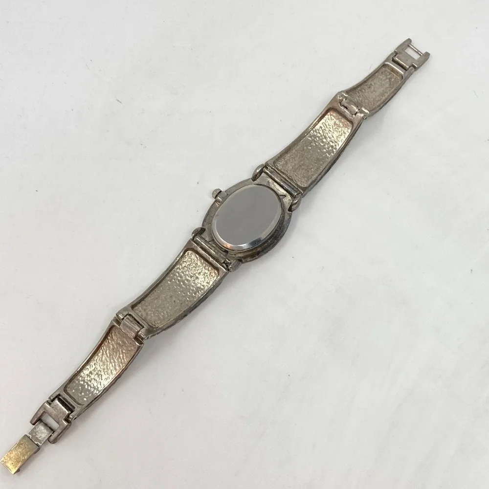 Vintage Badavici Women's Watch Marcasite 24mm Silver Tone MOP Cab New Battery 7